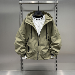 2025新款加绒加厚连帽夹克男士潮牌宽松户外美式痞帅百搭二棉外套