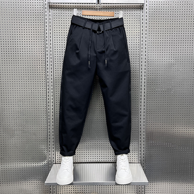 春秋男士休闲裤宽松直筒加厚西裤