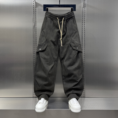 冬季2025新款加绒加厚直筒工装裤