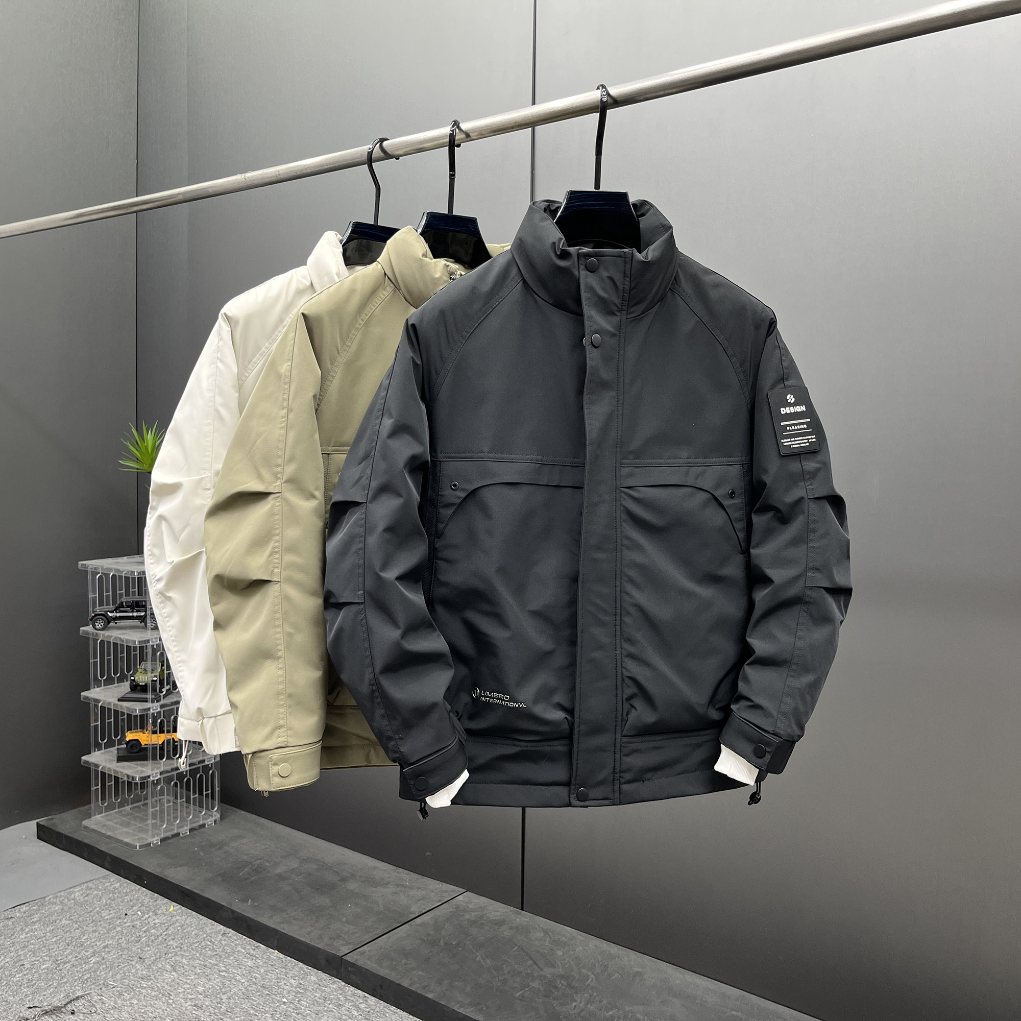 冬季男士冲锋衣工装羽绒服外套