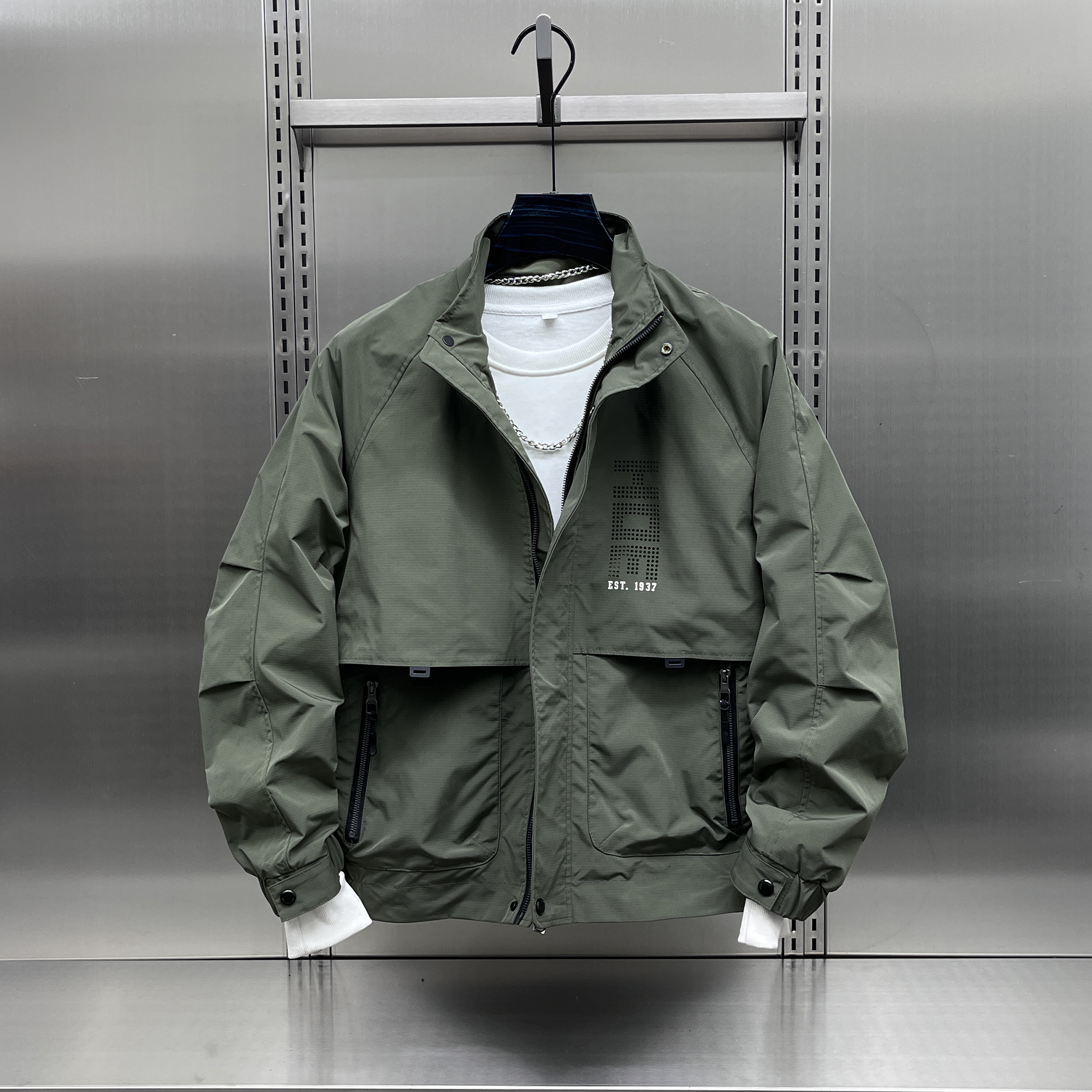 2025春季新款潮牌立领工装夹克