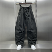 风腰带设计弯刀裤 男2026春季 新款 潮流日系痞帅工装 宽松阔腿休闲裤