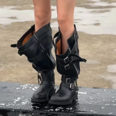 超大筒围堆堆靴女阔腿长筒靴辣妹