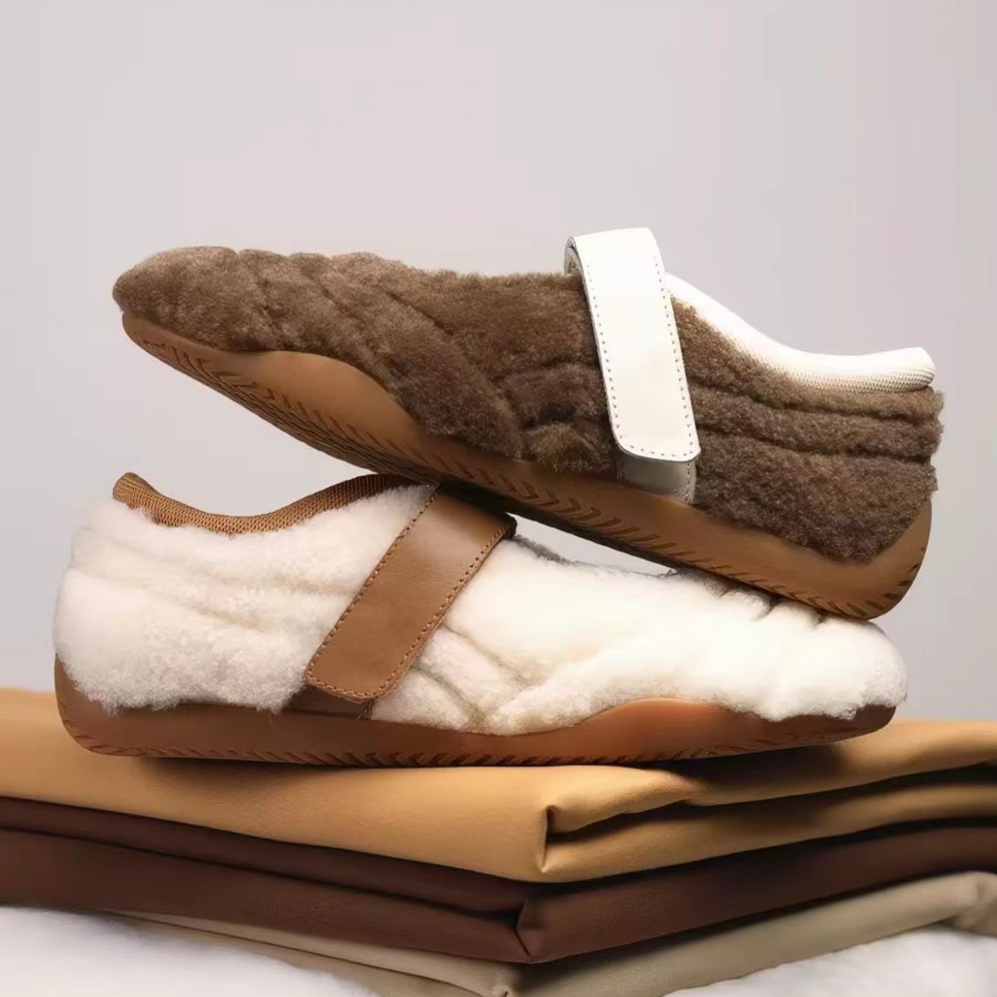 小众毛绒魔术贴玛丽珍毛毛鞋2025秋冬新款百搭平底鞋芭蕾风单鞋女,女鞋,浅口单鞋,淘宝优惠券,粉丝福利购,淘宝优惠卷