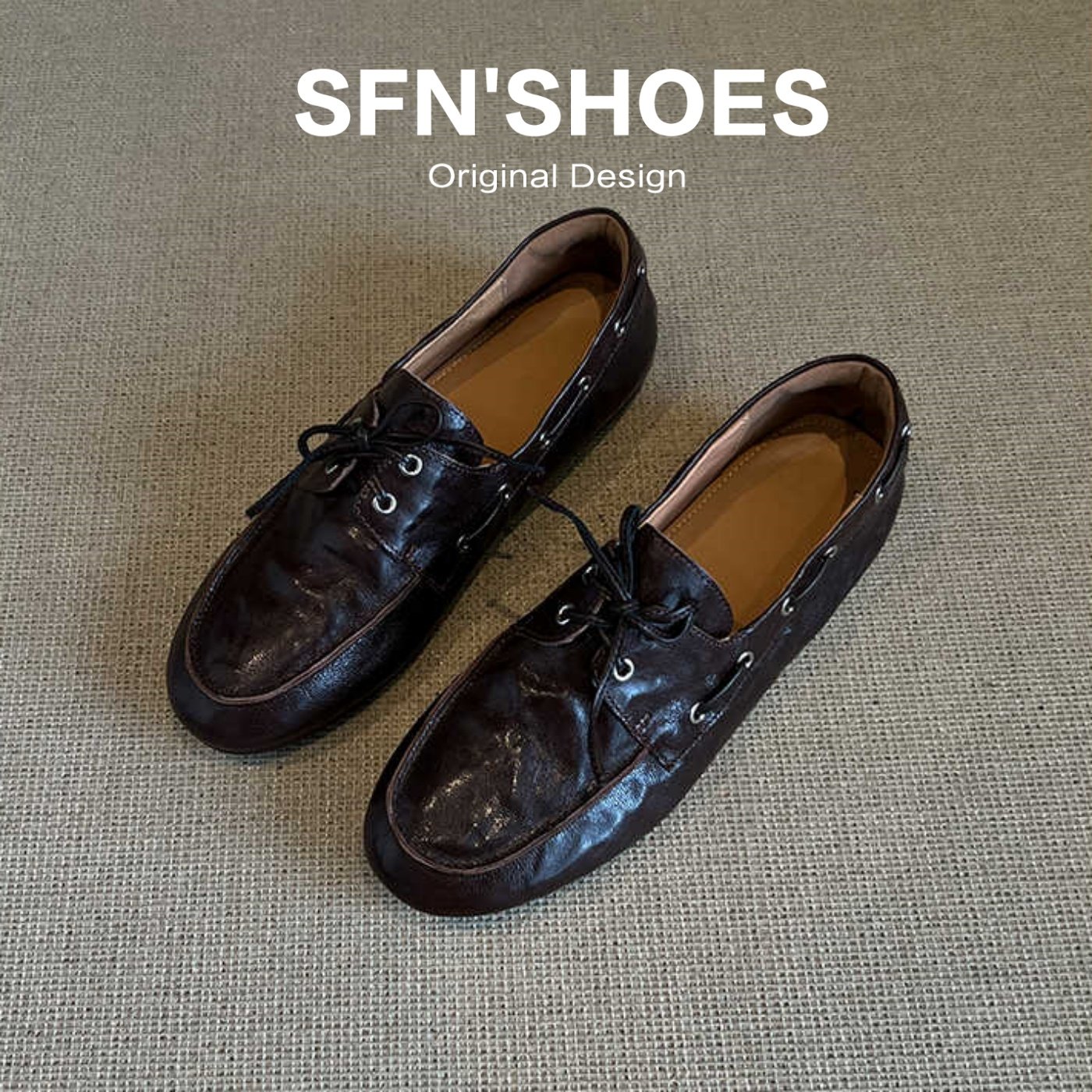 牛皮版~厚底乐福鞋女款2026新款百搭棕色皮鞋英伦风平底复古单鞋