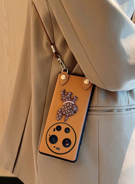 适用于小米17Ultra手机壳奢华潮牌创意高级感棕小米17Ultra保护套网红超薄蓝斜挎通可爱挂绳女款