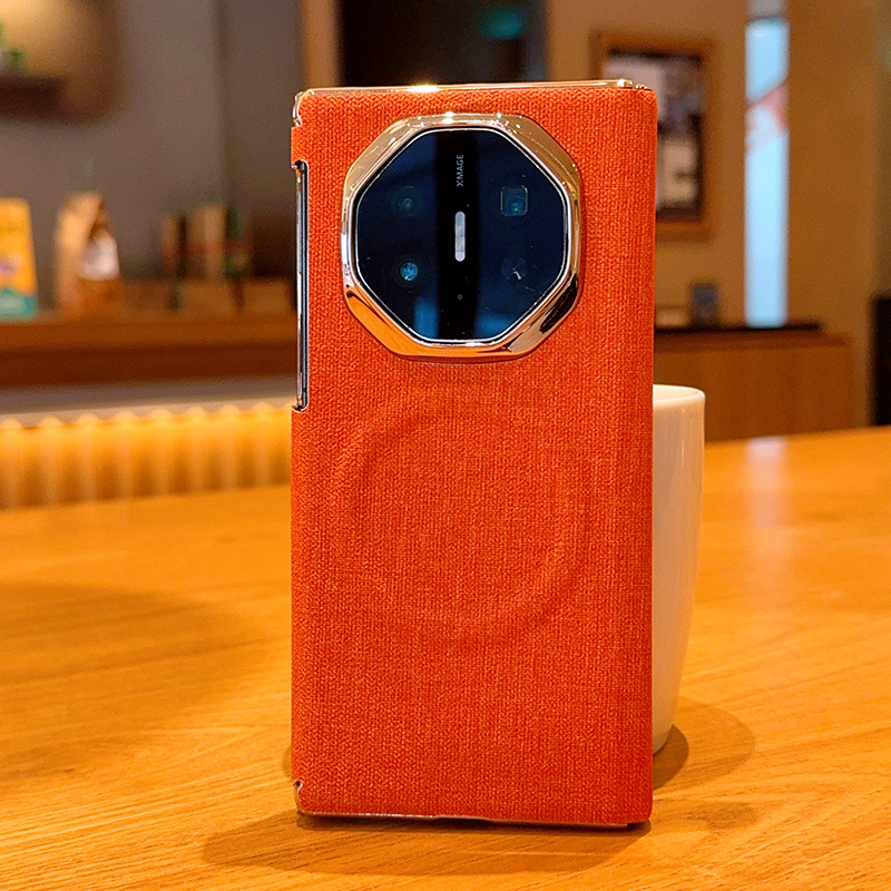 适用于华为MateXT手机壳全包防摔电镀双中轴MateXTs折叠屏保护套网红创意潮牌时尚布纹磁吸