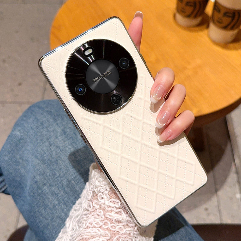 适用于麦芒30手机壳创意时尚新款高级感电镀银边华为畅享70x全包防摔外壳保护套畅享70x活力版轻薄皮纹壳