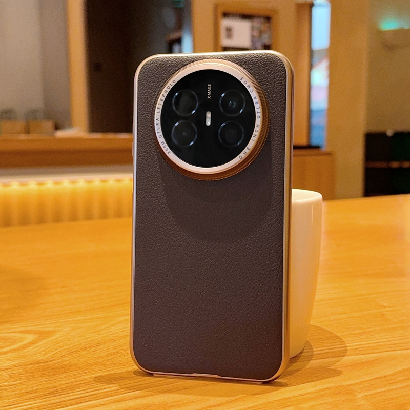 【现货】适用于华为Mate70Air手机壳网红三包荔枝纹华为Mate70Air保护套商务奢华皮纹硬壳全包电镀钛灰