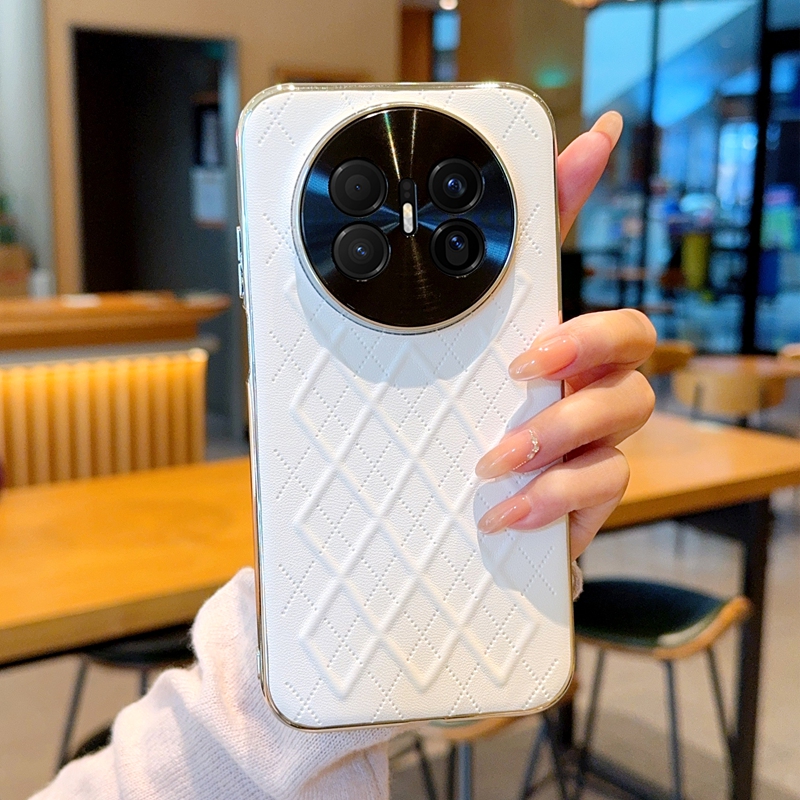 【现货】适用华为Mate70Air手机壳网红全包菱格双色电镀皮纹华为Mate70Air保护套简约防摔创意超薄个性商务