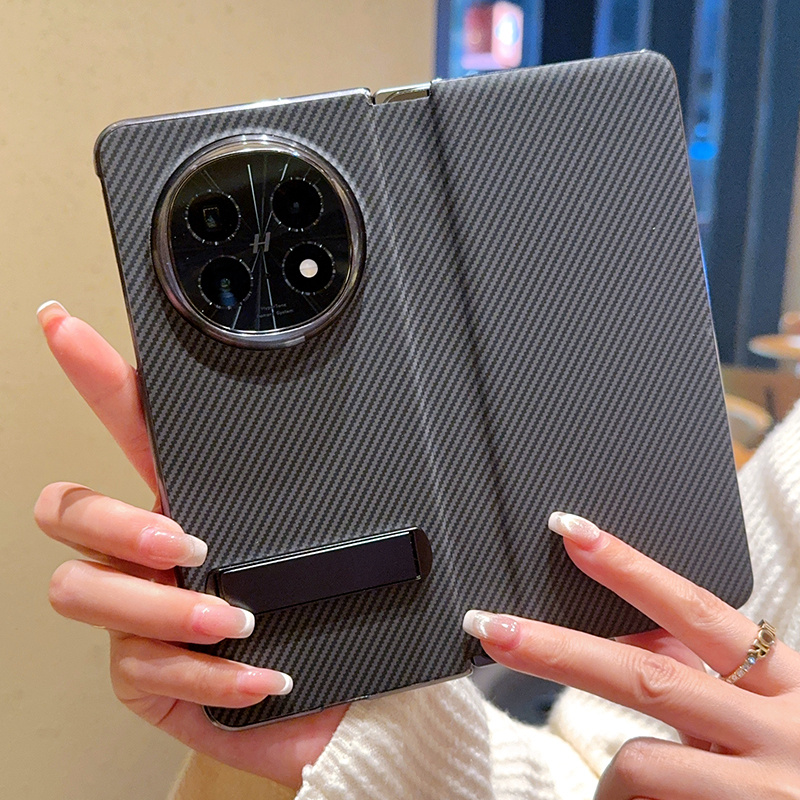 适用于OPPOfindn5手机壳轻碳纤维纹翻盖皮套OPPOfindn5全包防摔折叠保护套findn5新款皮质华为X5支架款