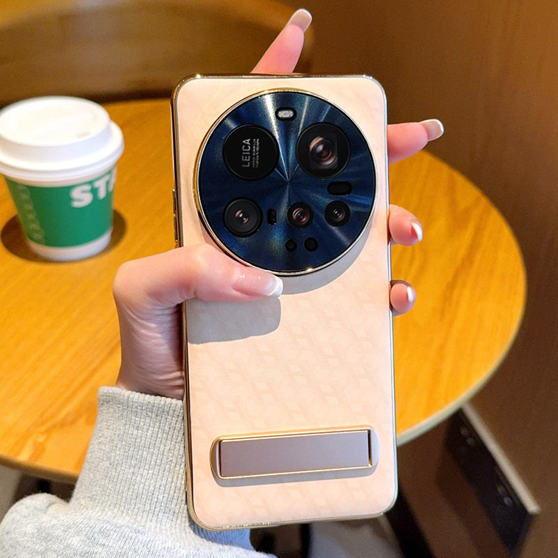 适用于小米15Ultra手机壳简约时尚晨曦金小米15ultra商务奢华男女潮款支架设计Xiaomi15ultra电镀金色保护套