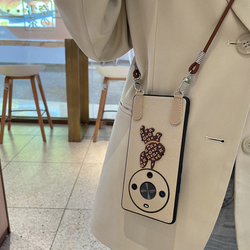 适用于华为畅享70X手机壳卡通时尚斜挎狗狗款麦芒30全包防摔蚕丝纹保护套畅享70x活力版便捷斜挎挂绳女潮款