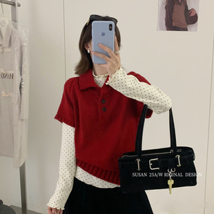 保暖毛衣2352s 单穿叠穿都超韩韩系简约翻领短袖 SUSAN 韩版