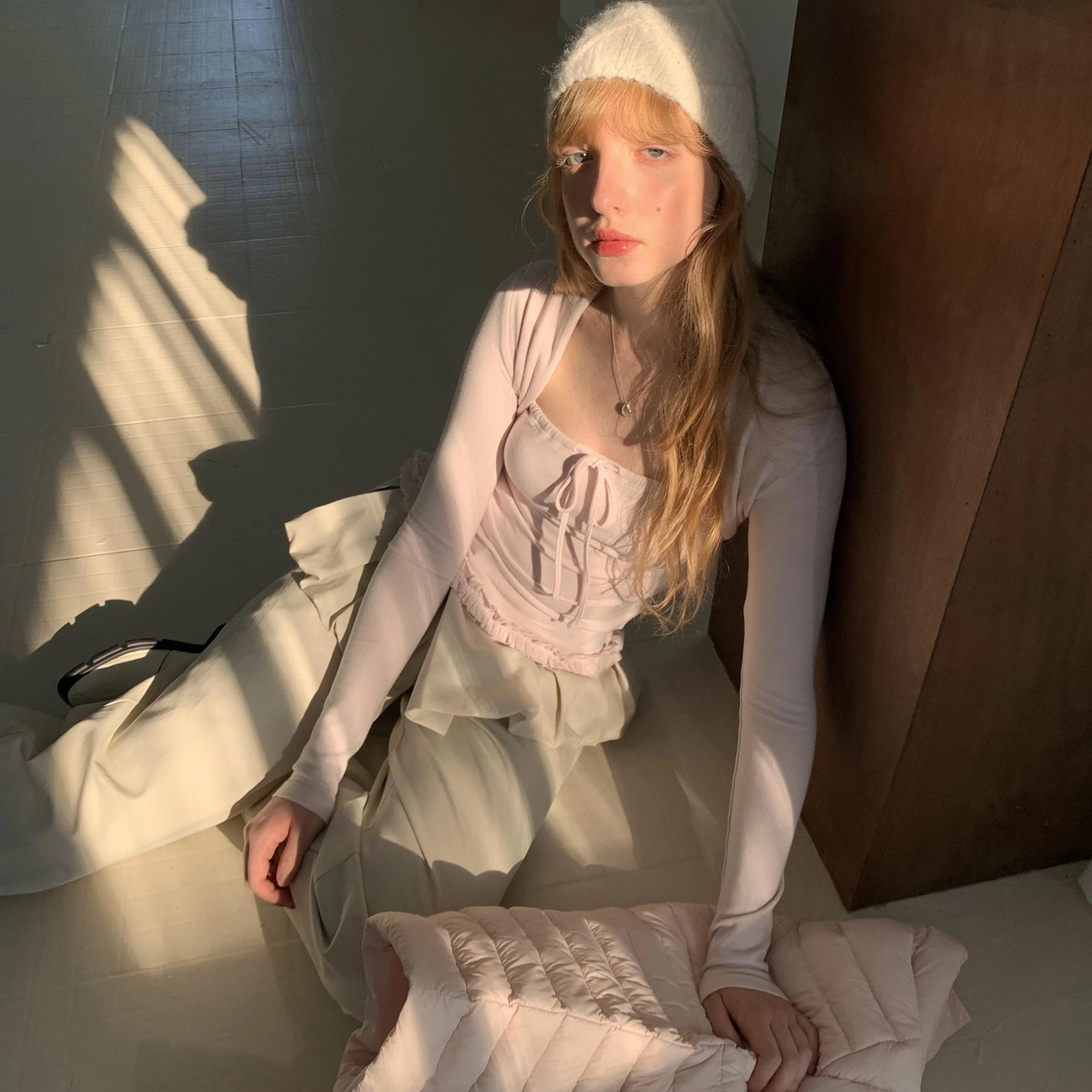 Simida斯密达-冬上新坎肩木耳边假两件上衣打底衫M8187#