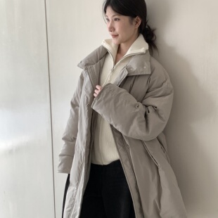 WEARELAB 保暖羽绒服外套A2728 冬上新简韩立领加厚保暖百搭中长款