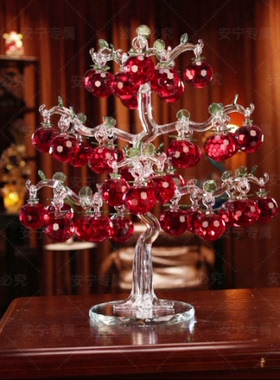 36挂水晶苹果树家居饰品摆件酒柜茶几办公桌影视柜装饰品