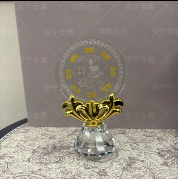 【净•清浊迎才】荷花净秽•K9水晶桌面摆件送礼推玄关电视柜