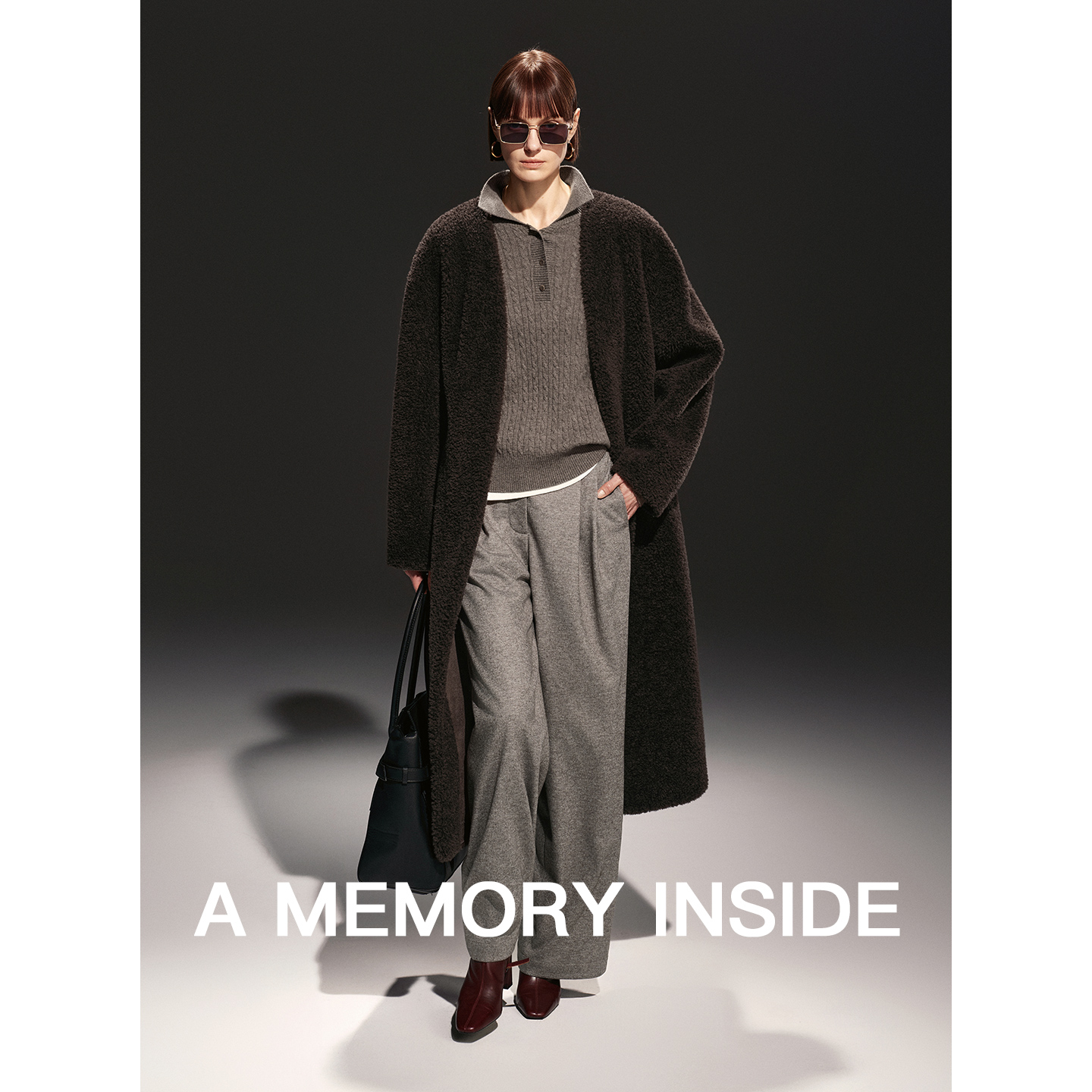 董洁同款100羊毛浴袍大衣外套女