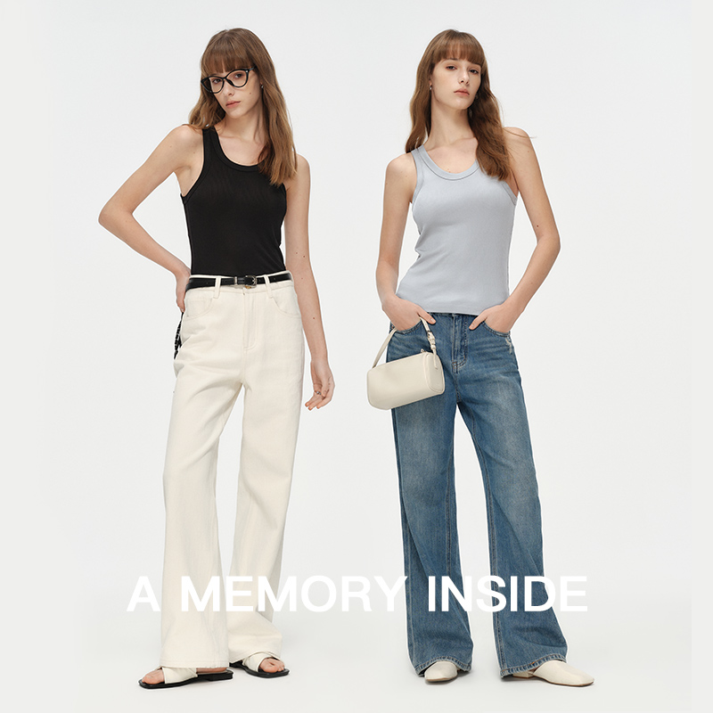 日本进口醋酸背心微弹U领打底衫