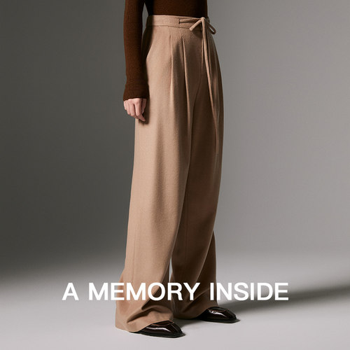 2023新款羊毛真丝西装裤女拖地裤