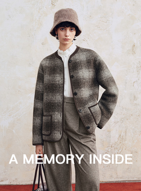 A Memory Inside无毛缝麂皮包光意大利进口羊毛毛呢外套女2025新