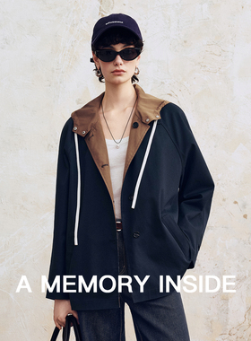 A Memory Inside中空纱原料 两面穿复古连帽外套女2025秋季新款
