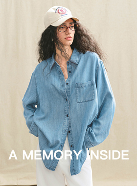 A Memory Inside日本进口100%莱赛尔天丝 炒盐水洗 牛仔色衬衫女
