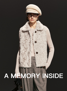 A Memory Inside小湖羊休闲皮毛一体马甲两面穿环保皮草外套女冬