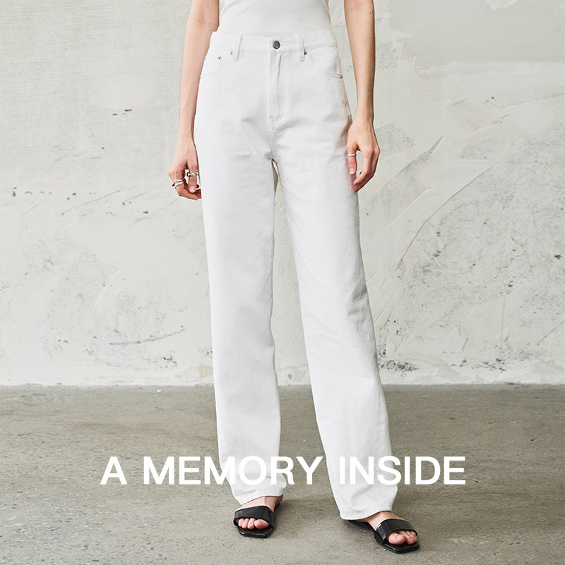 纯棉白色牛仔裤女2025夏季新款