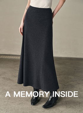 A Memory Inside澳洲进口羊毛复古高腰半身裙女2024秋季新款显瘦