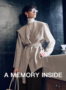 A Memory Inside高原18微米耗牛绒浴袍短款大衣女双面羊毛呢外套