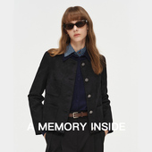 Inside精致印花小香风外套女2025春新款 Memory 多口袋设计圆领