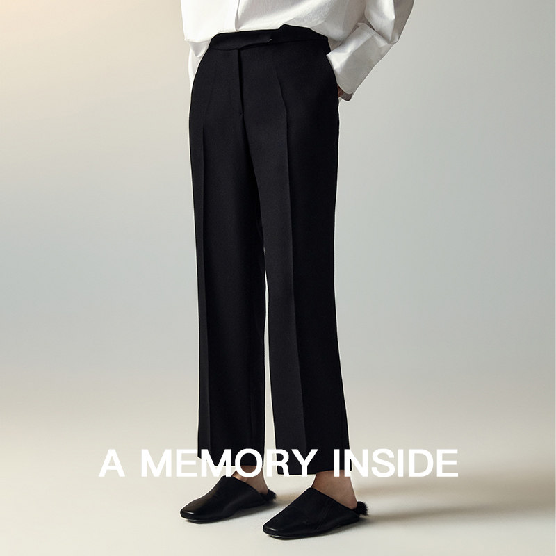 羊毛西装裤女小个子2023秋冬新款