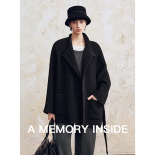 A Memory Inside澳洲进口羊驼羊毛短款双面呢大衣女2025冬季新款