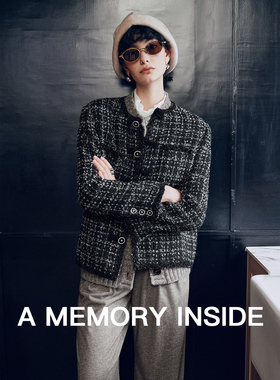 A Memory Inside高定羊驼毛 手工织带/盘扣小香风外套女2025新款