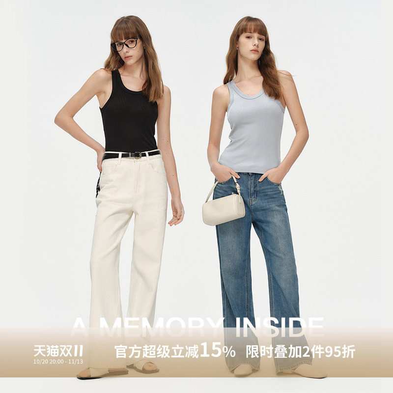 A Memory Inside日本进口醋酸背心微弹显瘦U领打底衫针织吊带女