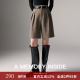Memory 女短裤 Inside 裤 女 人字纹进口100%羊毛高腰西装