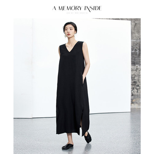 AMemoryInside棉麻连衣裙