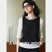 女 上衣女镂空设计感针织衫 Memory Inside高奢进口100%亚麻无袖