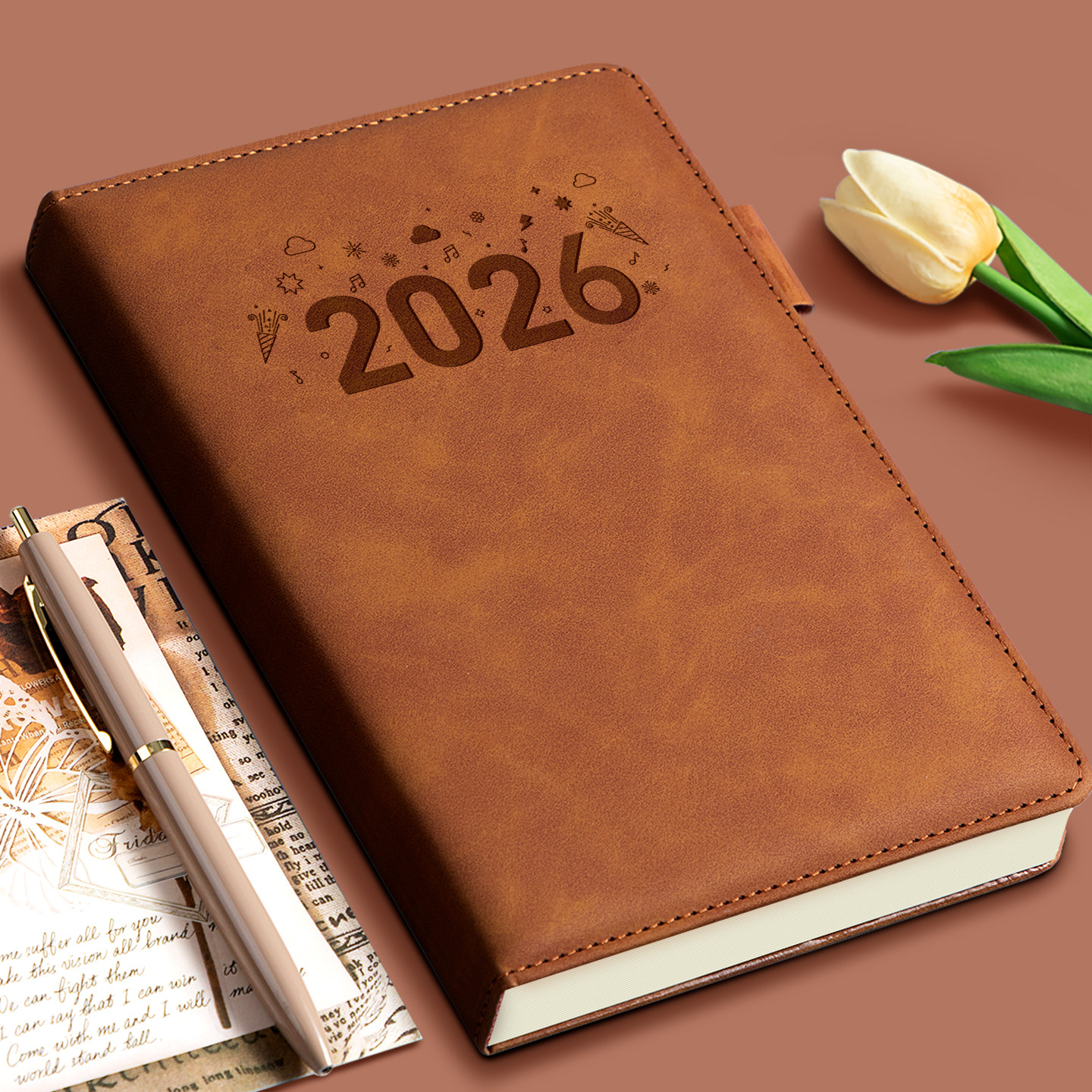 超厚笔记本本子2026年新款记事本工作商务办公用b5日记本成人简约大学生加厚a4大号会议记录本定制可印logo