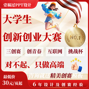PPT代制作设计美化创新创业大赛互联网+挑战杯三创赛创青春