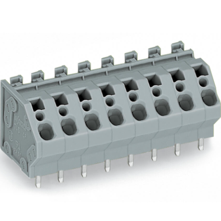 WAGO万可PCB接线端子4 mm²3极可跨接灰色745-153