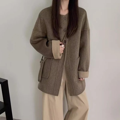 双面羊毛大衣女秋冬新款