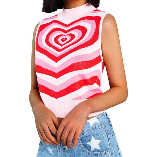 2022 New Love Swirl Color Contrast Sexy Cropped Wool Vest