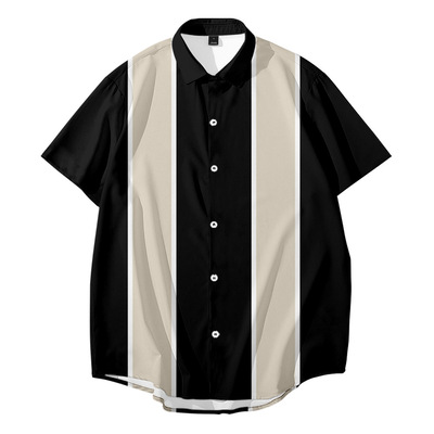 Lapel Button Loose Casual Men's Shirt 翻领纽扣宽松休闲男衬衫