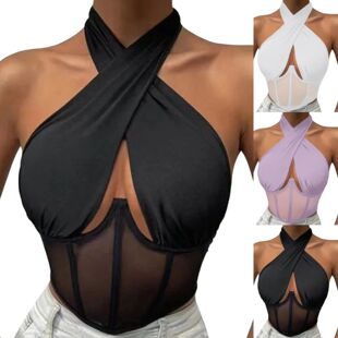 bra neck small vest women 交叉挂脖小背心女Cross for hanging