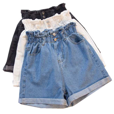 loose-fitting high-waisted hot denim shorts显瘦百搭a字热裤女
