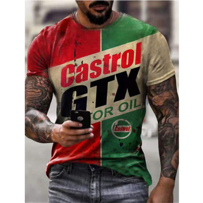 alphabet Harajuku fashion T-shirt men's collar top街头复古