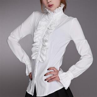 Lotus Edge Sleeve Long Sleeve Shirt 荷叶边修身喇叭袖长袖衬衣